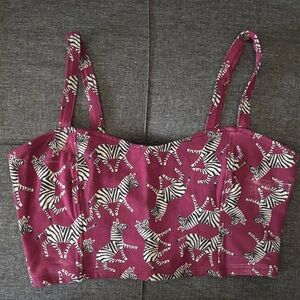 Garage Zebra Print Crop Top (bralette)  - purple and White & black